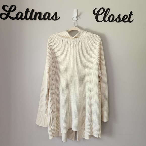 Liz Claiborne Chunky Knit White Long Sweater Cardigan Size 2X NWOT‎ - Picture 8 of 11